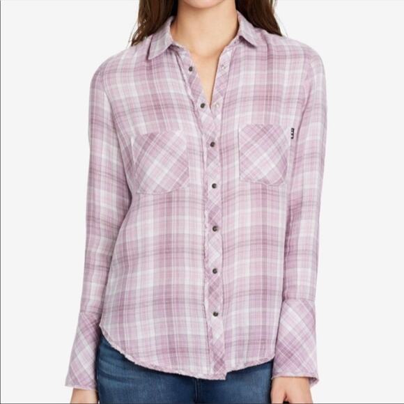 William Rast Mercer Tartan Plaid Shirt in Violet Ice Fine Lux Size Small - Picture 11 of 11